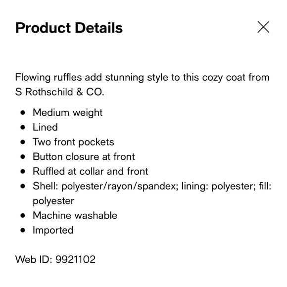 NWT Black Rothschild Ruffle Coat - Picture 6 of 6